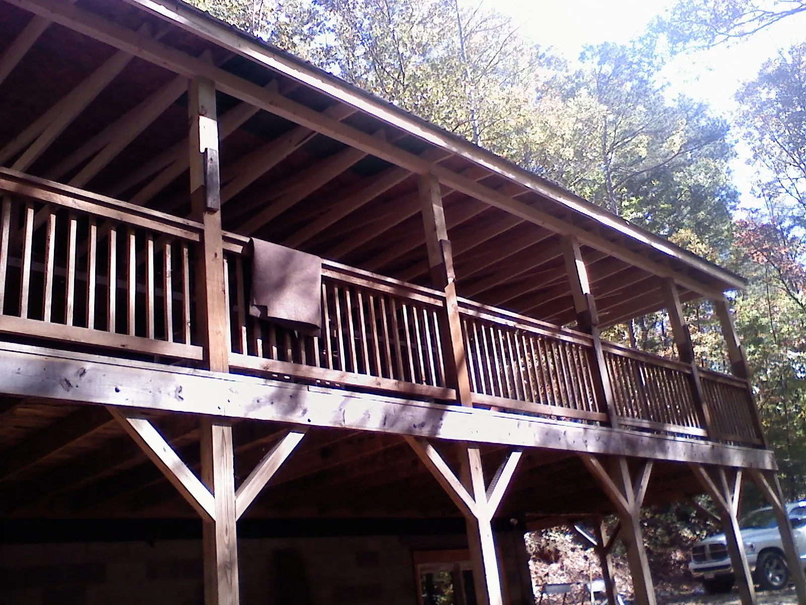 Timber framing under a new elevated porch and deck — Roof Leak Repair in Goodlettsville by Roofing Brothers